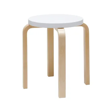 Stool E60 pall 4 st ben - Vit-Björk - Artek