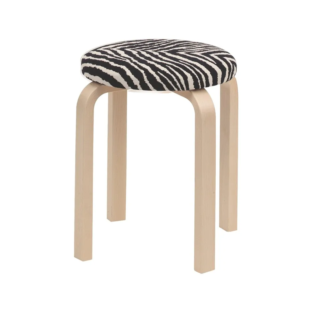 Stool E60 pall 4 st ben, Zebra-Björk Artek