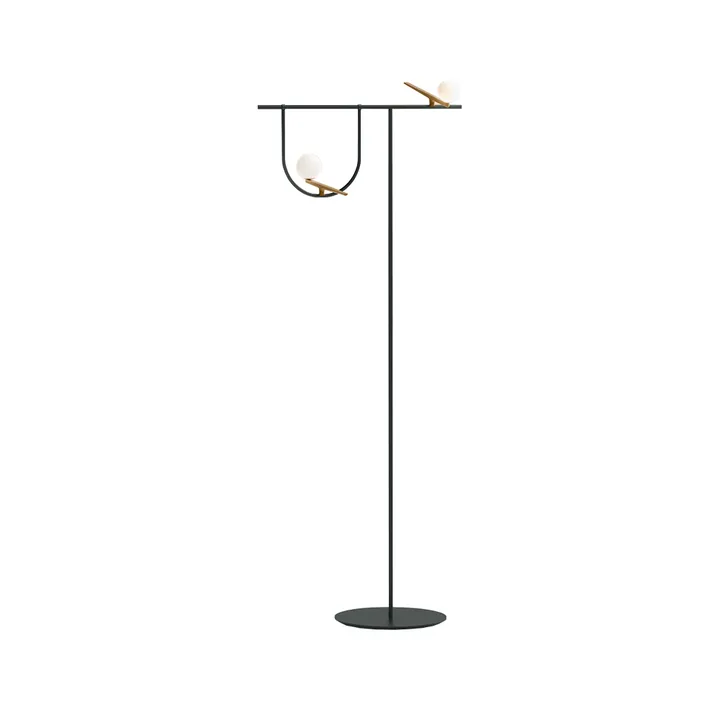 Yanzi F golvlampa - Black-brass - Artemide