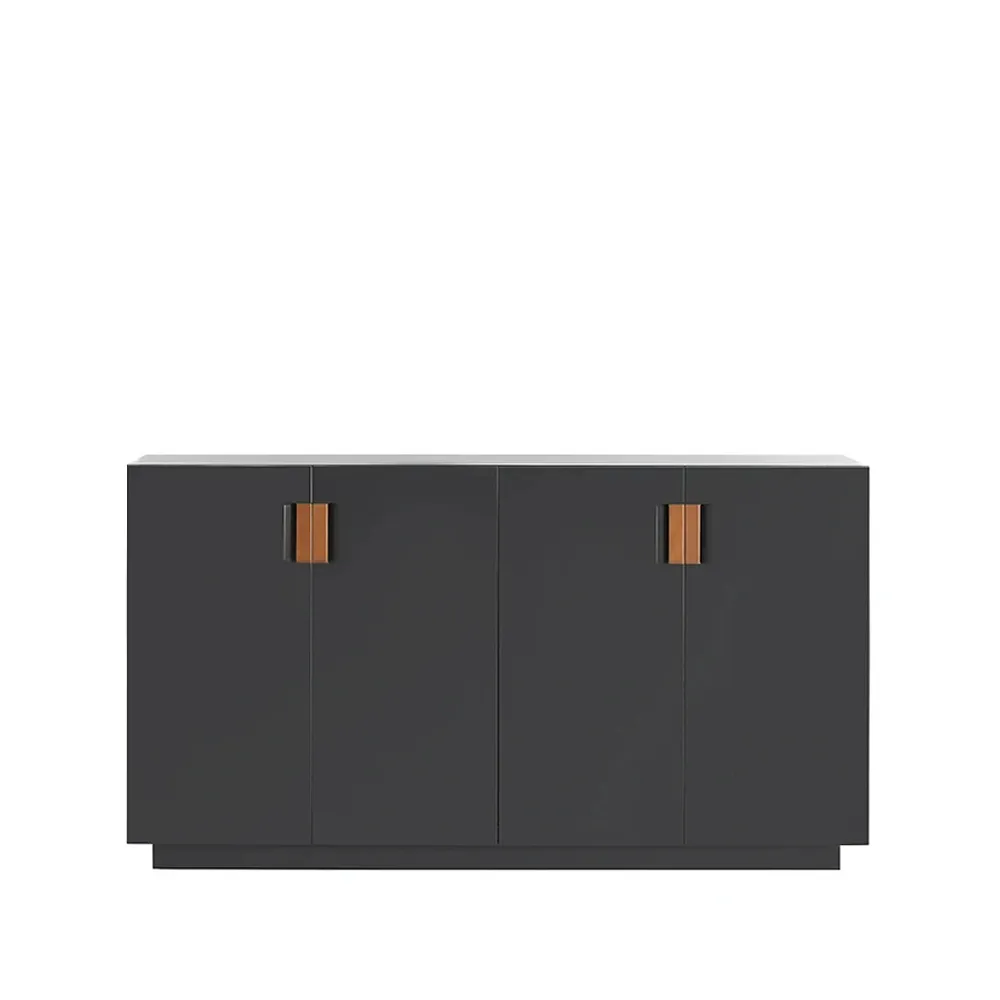 Frame 160 Medium skåp, char grey, vikdörrar, 42cm, cognac Asplund