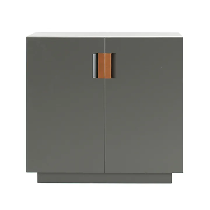Frame 80 Low skåp - taupe, läder cognac, 42cm - Asplund