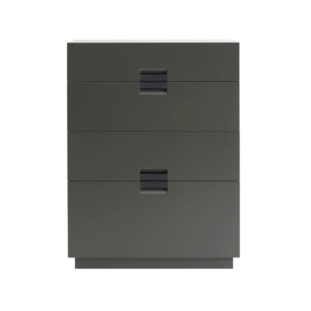 Frame high byrå, taupe, läder black Asplund