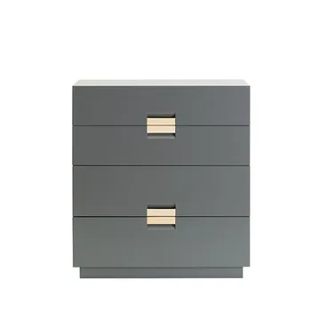 Frame medium byrå - storm grey, läder natural - Asplund