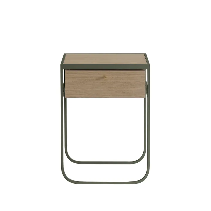 Nati Tati Drawer sängbord - green khaki, vitlaserad ek - Asplund