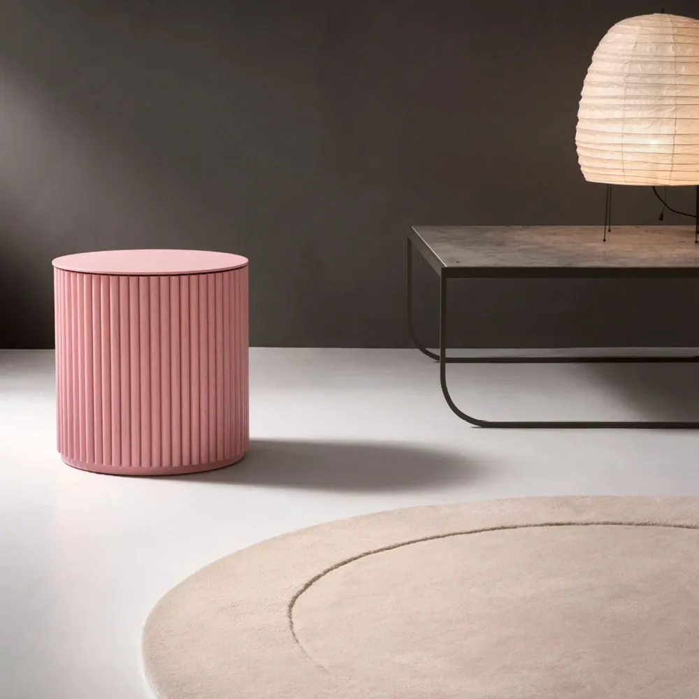 Petit Palais sidobord, dusty pink, h42, topp carraramarmor Asplund