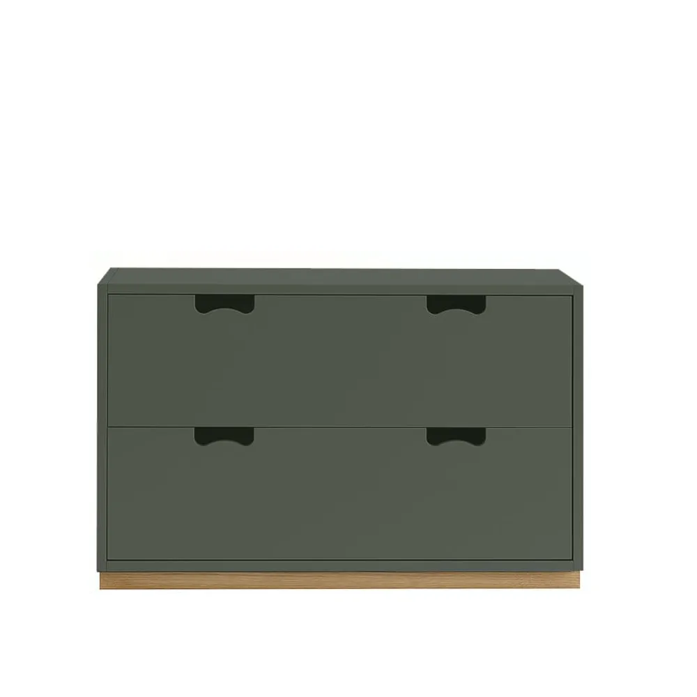 Snö A2 byrå, green khaki, eksockel Asplund