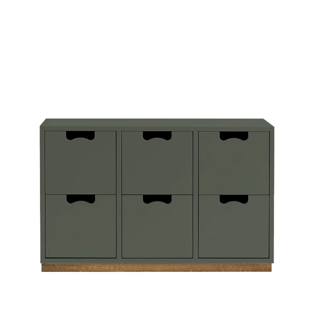 Snö B2 byrå, green khaki, eksockel Asplund