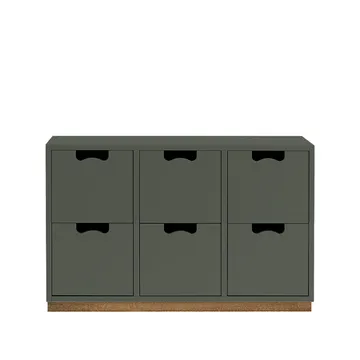 Snö B2 byrå - green khaki, eksockel - Asplund