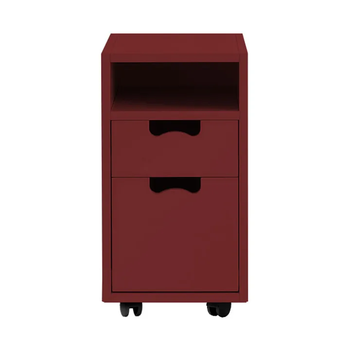 Snö G3 sängbord - Brown red, svarta hjul - Asplund