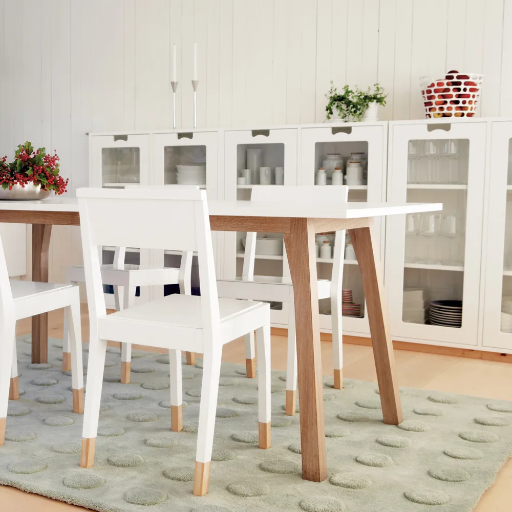 Snö G3 sängbord, nordic blue, svarta hjul Asplund
