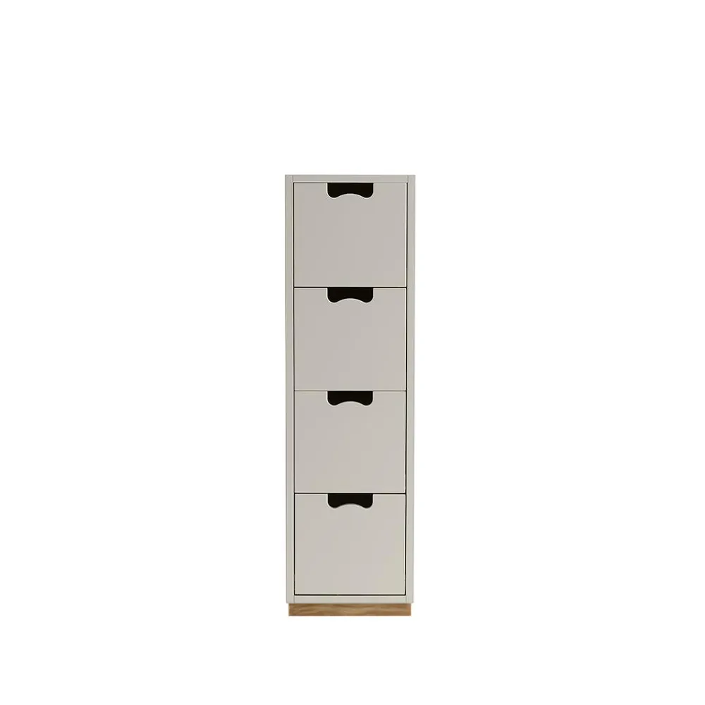 Snö J4 byrå, Light grey, eksockel Asplund