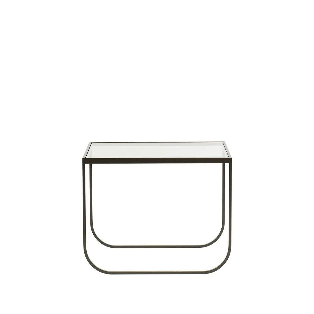 Tati Lounge High soffbord, glas, char grey Asplund