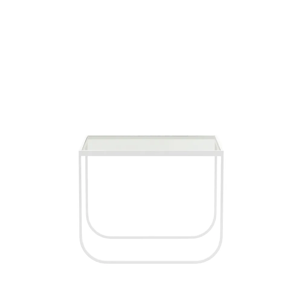 Tati Lounge High soffbord, glas, white Asplund