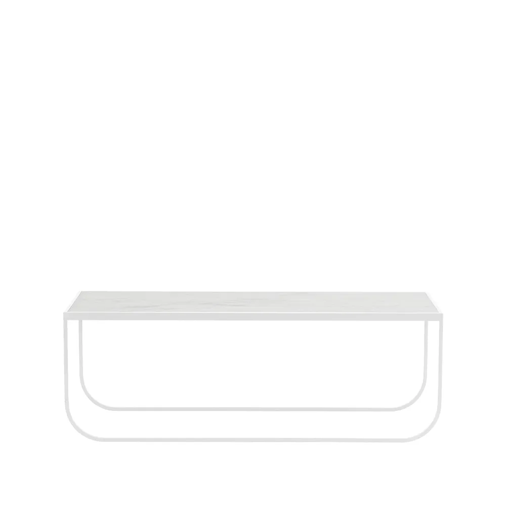Tati Lounge Low soffbord, marmor vit, vitlackat stativ Asplund