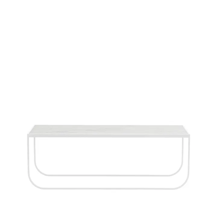 Tati Lounge Low soffbord - marmor vit, vitlackat stativ - Asplund