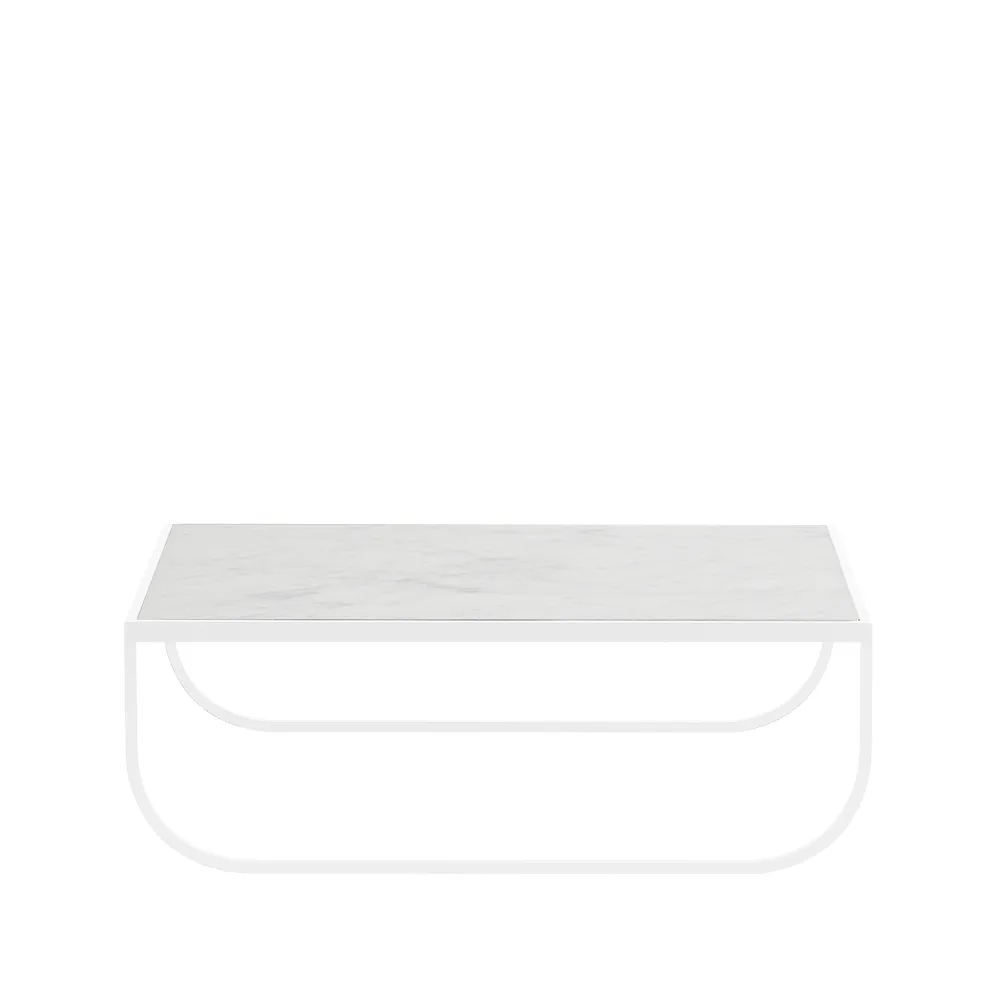 Tati Low soffbord, Marmor vit, vitt stativ Asplund