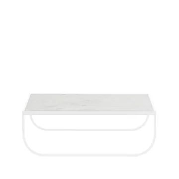 Tati Low soffbord - Marmor vit, vitt stativ - Asplund