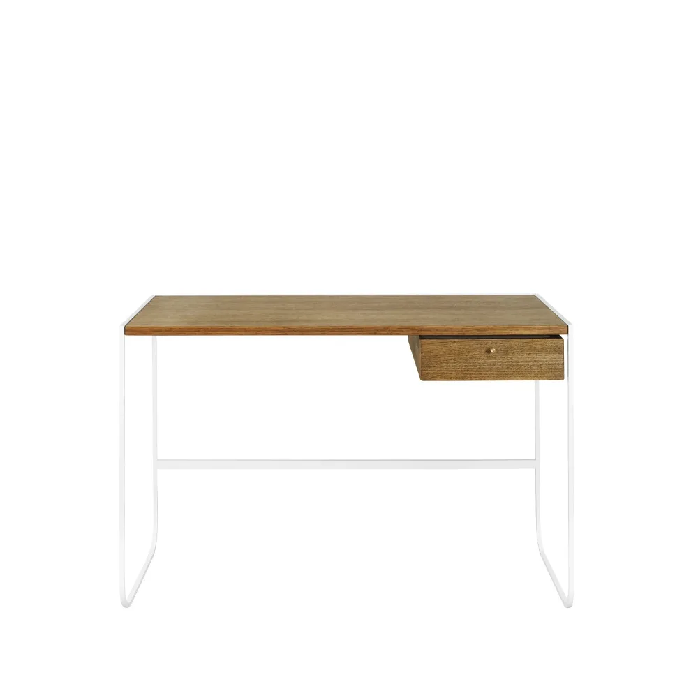 Tati skrivbord, valnötsbetsad ek (p4), 1 låda p4, stativ white Asplund