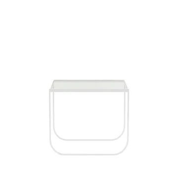 Tati Square soffbord - glas, vitt stativ - Asplund