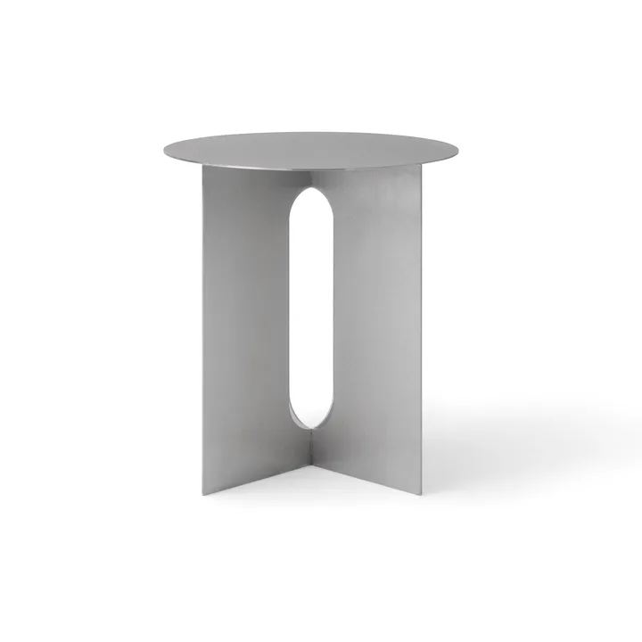Androgyne sidobord Ø40x43 cm - Brushed steel - Audo Copenhagen
