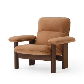 Brasilia fåtölj - Dark oak-Dunes camel leather 21004 - Audo Copenhagen