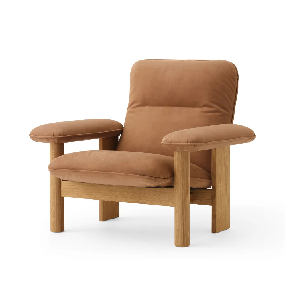 Brasilia fåtölj, Oiled oak-Dunes camel leather 21004 Audo Copenhagen