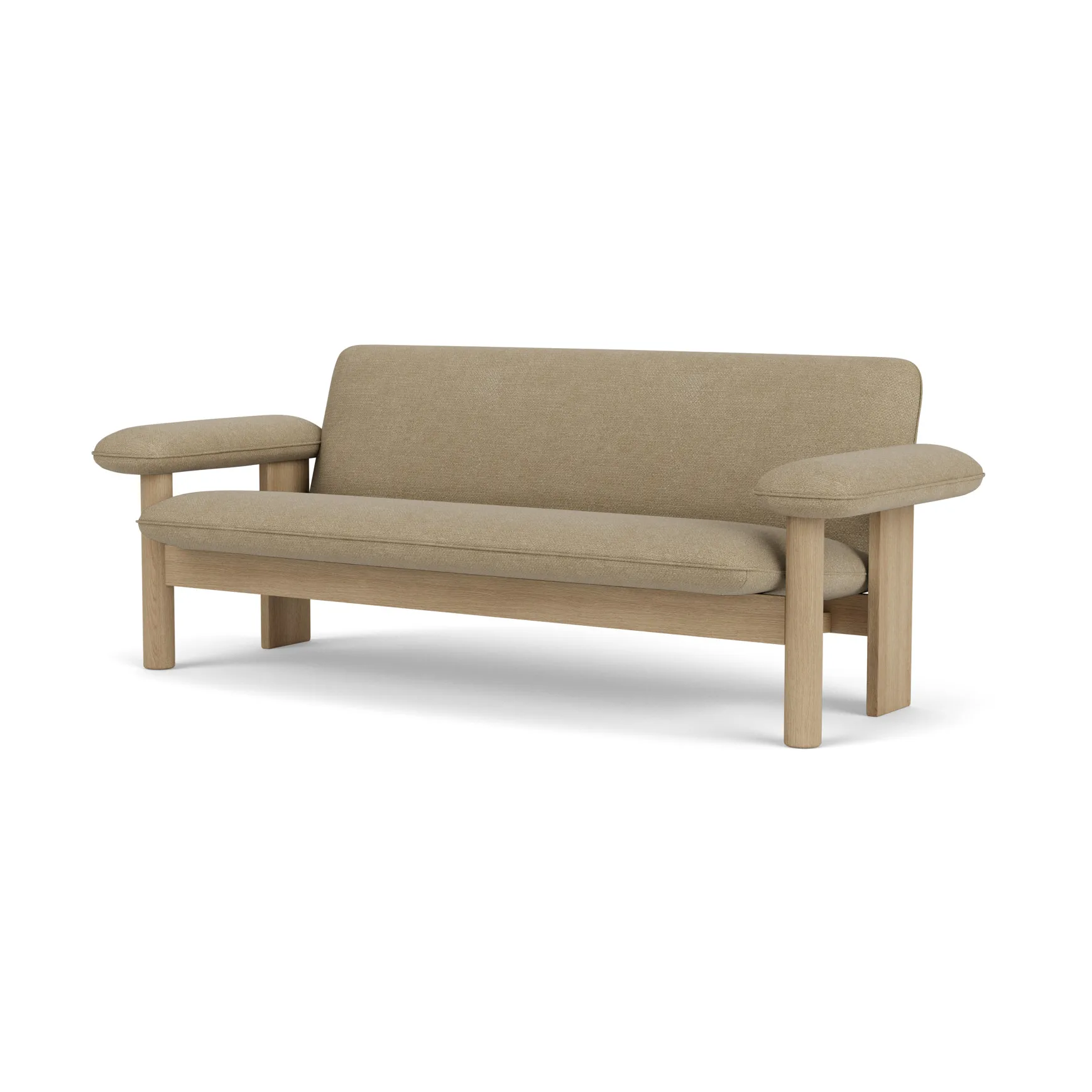 Brasilia soffa 2-sits, Natural oak-Audo Bouclé 02 Audo Copenhagen