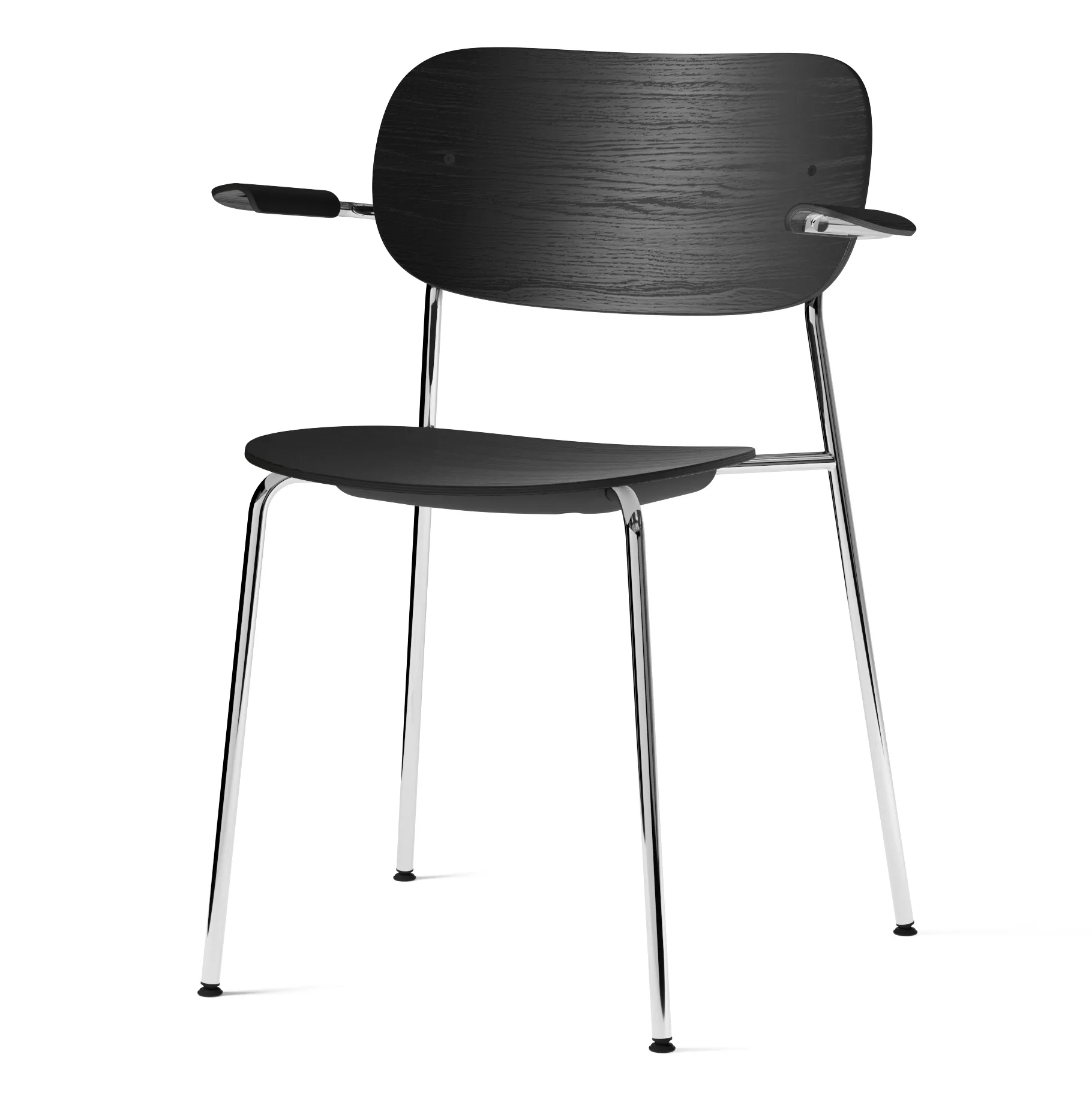 Co Chair matstol armstöd kromade ben, Svart ek Audo Copenhagen