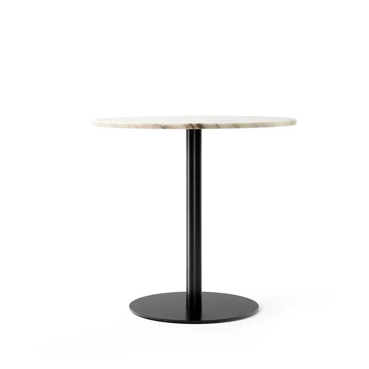 Harbour Column matbord - Marble off white-svart stativ, Ø80 cm - Audo Copenhagen