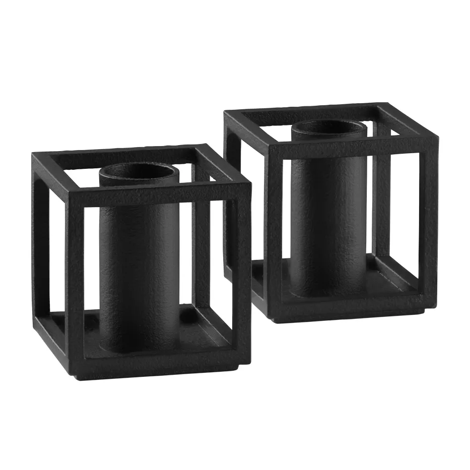 Kubus Micro ljusstake 2-pack, Svart Audo Copenhagen