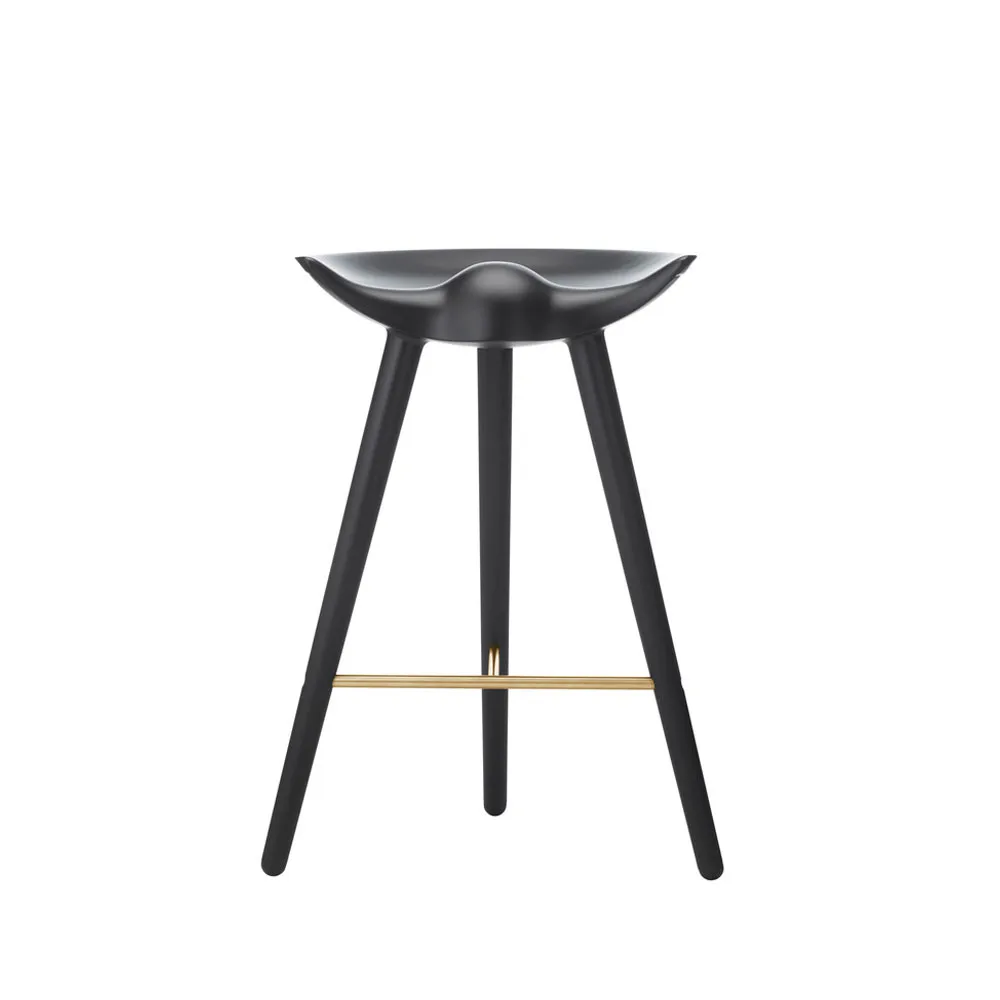 ML 42 barpall, black stained beech, brass Audo Copenhagen