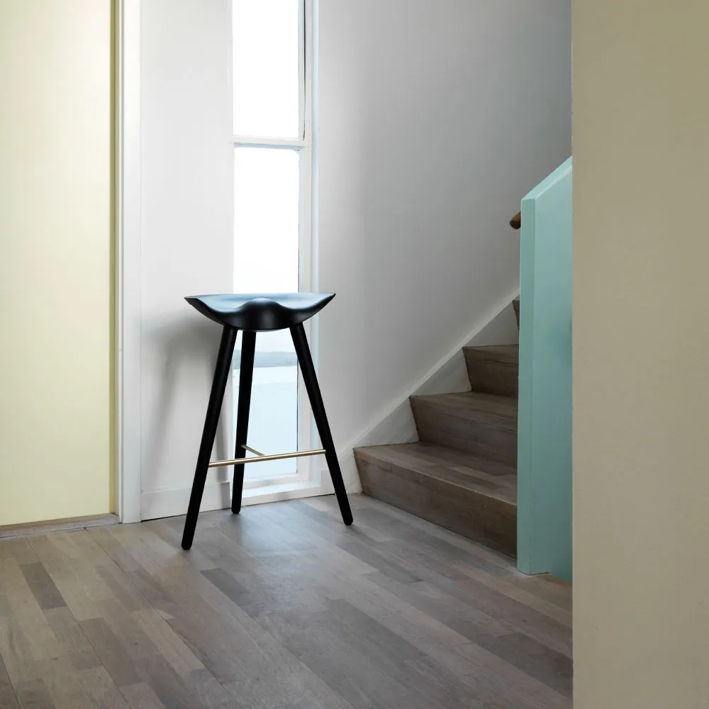 ML 42 barpall, black stained beech, brass Audo Copenhagen