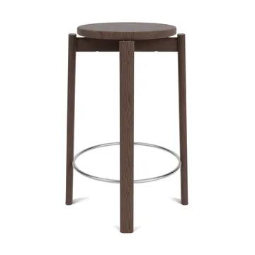 Passage barpall - Mörkbetsad ek-rostfritt stål, 65 cm - Audo Copenhagen