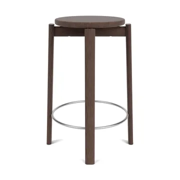 Passage barpall - Mörkbetsad ek-rostfritt stål, 65 cm - Audo Copenhagen