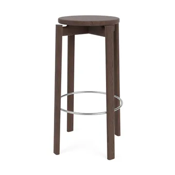 Passage barpall - Mörkbetsad ek-rostfritt stål, 75 cm - Audo Copenhagen