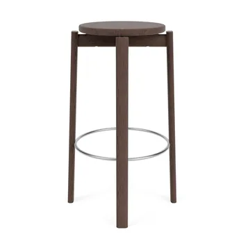 Passage barpall - Mörkbetsad ek-rostfritt stål, 75 cm - Audo Copenhagen