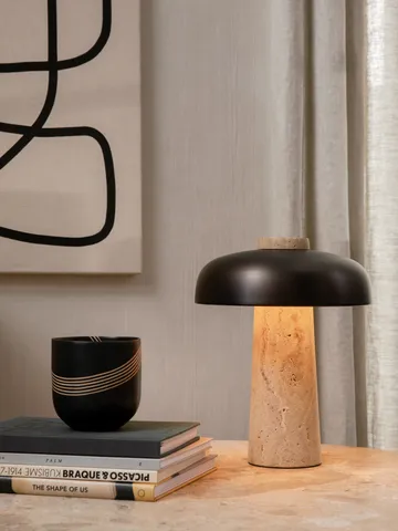 Reverse portabel bordslampa 24,5 cm - Travertine-bronzed aluminium - Audo Copenhagen