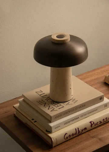 Reverse portabel bordslampa 24,5 cm - Travertine-bronzed aluminium - Audo Copenhagen