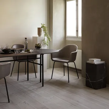 Snaregade Oval Matbord ovalt - charcoal linoleum, svart stålstativ - Audo Copenhagen