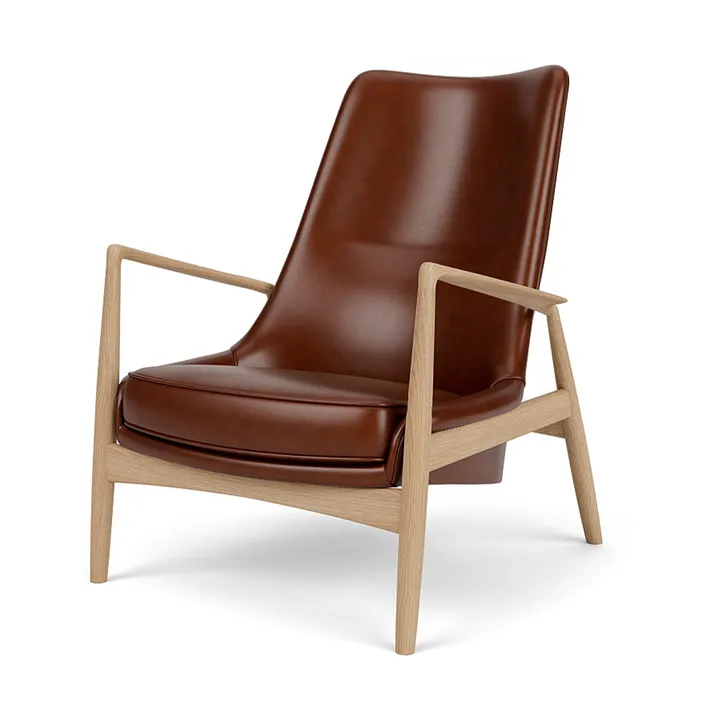 The Seal loungestol hög rygg - Re-wool 0218-valnöt - Audo Copenhagen
