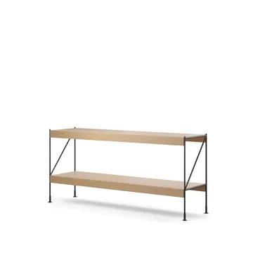Zet hyllsystem - natural oak, 1x2, black steel base - Audo Copenhagen