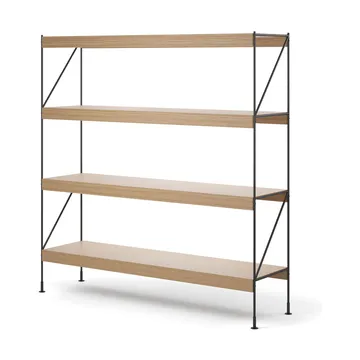 Zet hyllsystem - natural oak, 1x4, black steel base - Audo Copenhagen