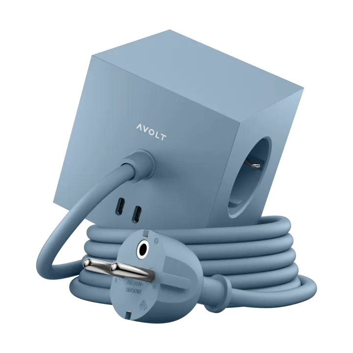 Square 1 grenuttag USB-C 30W 1,8 m - Shark blue - Avolt