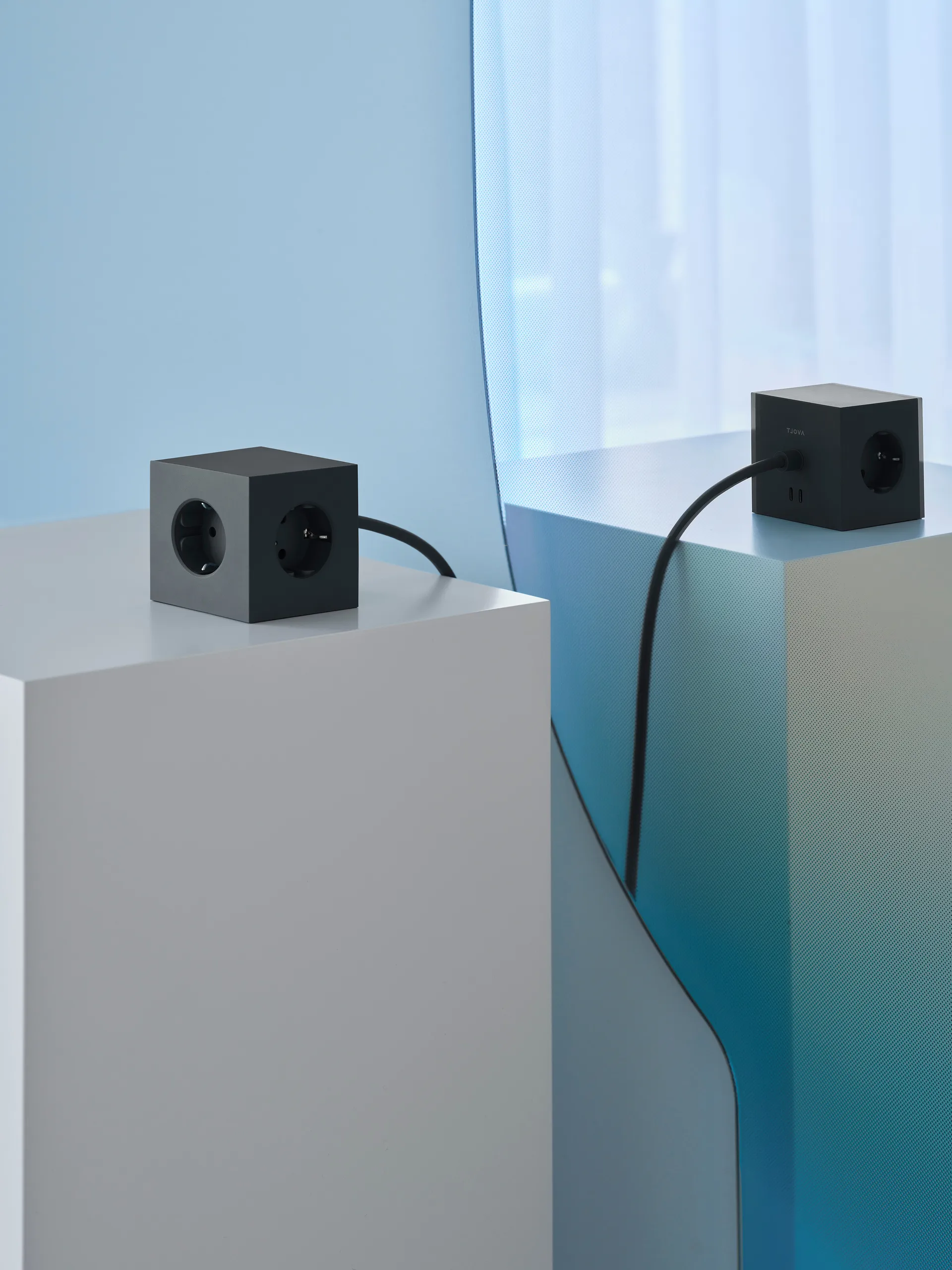 Square 1 grenuttag USB-C 30W 3 m, Stockholm Black Avolt