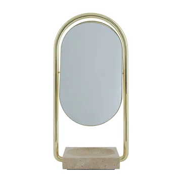 ANGUI bordsspegel 17,2x35 cm - Gold/Travertine - AYTM