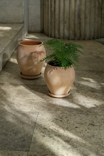 Delphi kruka med fat 2 delar - Rosa, Ø22 cm, tall - Bergs Potter