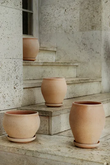 Delphi kruka med fat 2 delar - Rosa, Ø22 cm, tall - Bergs Potter