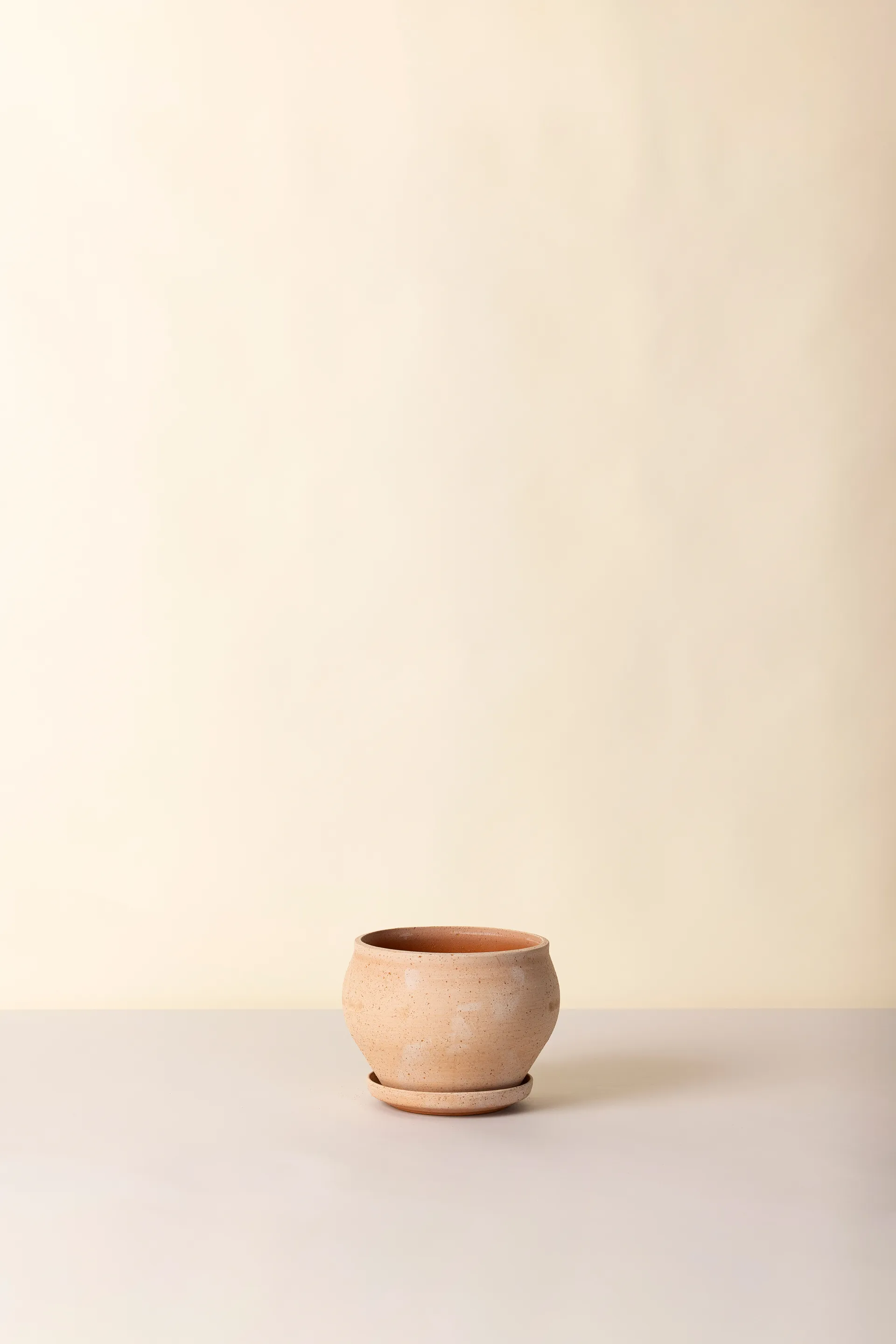 Delphi kruka med fat 2 delar, Rosa, Ø24 cm, low Bergs Potter