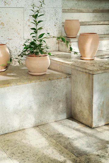 Delphi kruka med fat 2 delar - Rosa, Ø24 cm, low - Bergs Potter