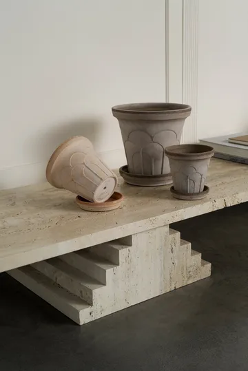 Fleur kruka med fat 2 delar - Grey, Ø12 cm - Bergs Potter
